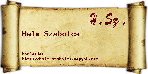 Halm Szabolcs névjegykártya
